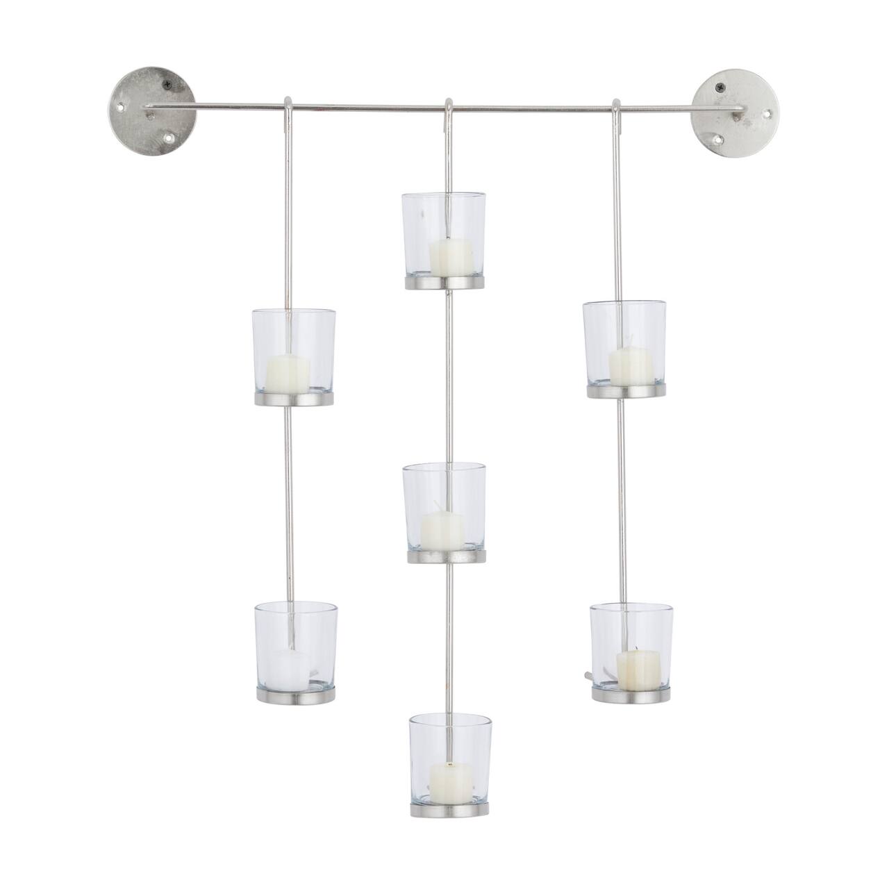 CosmoLiving by Cosmopolitan 27" Silver Contemporary Wall Sconce